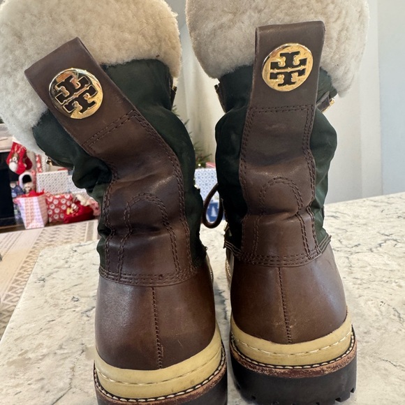 Tory Burch Jada Winter Waterproof Duck Boot Fur Lined Women's Size 7.5 M Green - Picture 3 of 10